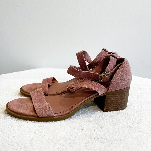 Koolaburra by UGG Pink Suede Heeled Sandal Women's 9 Eliani Strappy Ankle Strap - Picture 3 of 15